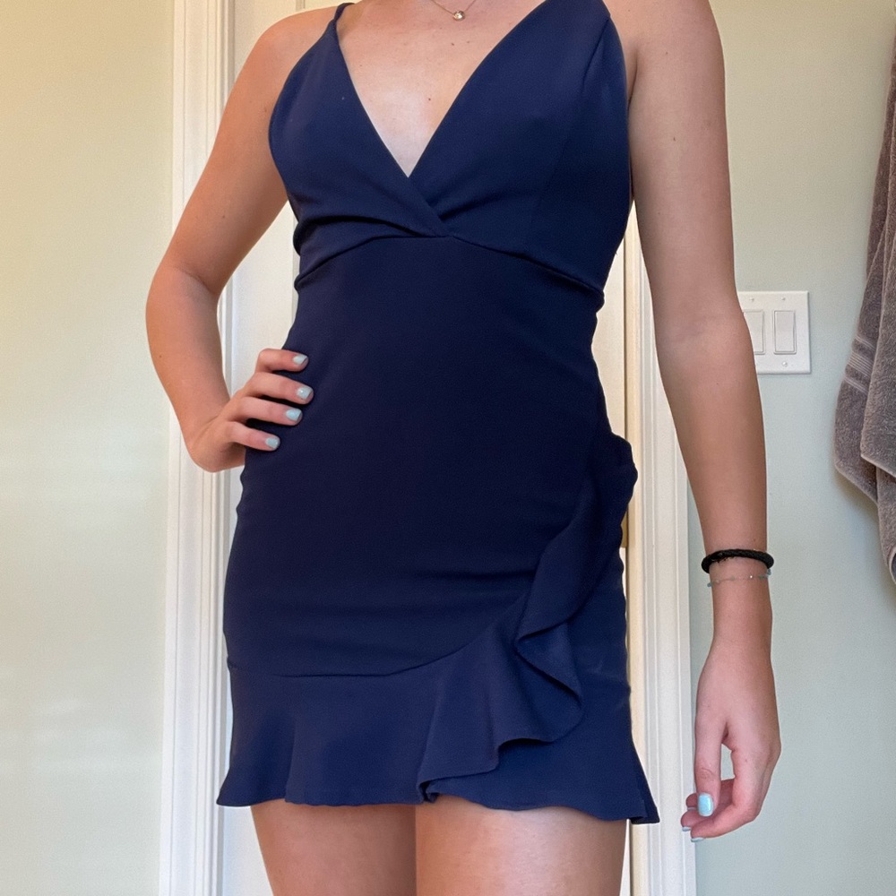 Sunset + Spring Navy Mini Dress